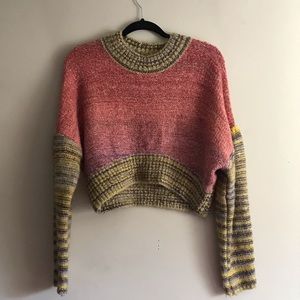 Urban Outfitters Multi Colored Cropped Sweater